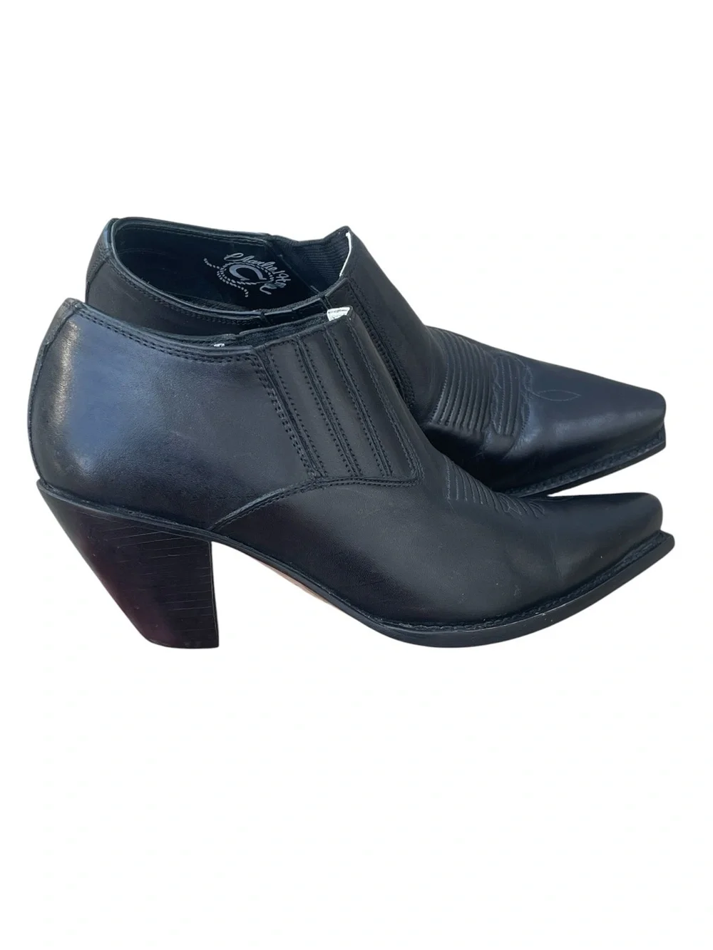 Charlie 1 Horse by Lucchese, Black Leather Western‎ Bootie, Size 6.5B, EUC